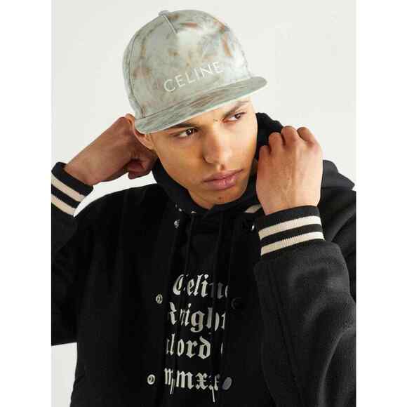 Celine Glacier Tie Dye Velvet Logo Baseball Cap Adjustable Snapback Hat Medium - Picture 3 of 12